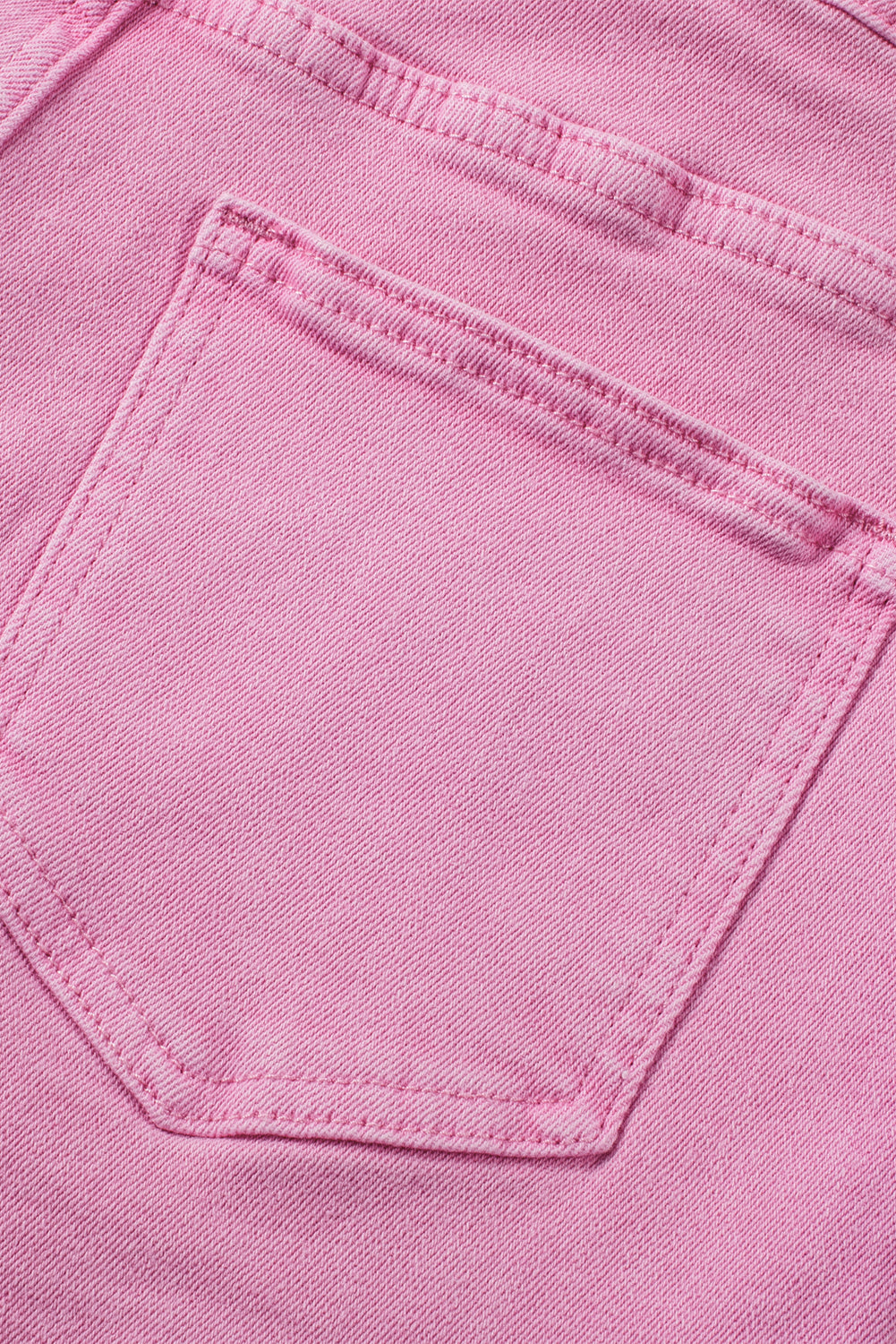 Pink Frayed Edge Mid Rise Denim Shorts